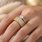 Elegant Pave Gemstone Ring