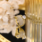 Elegant Pave Gemstone Ring