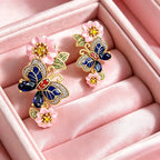 Boho Butterfly Floral Drop Earrings
