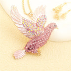 Glittering Pink Dove Necklace