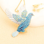 Glittering Pink Dove Necklace