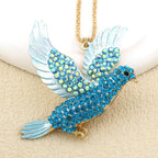 Glittering Pink Dove Necklace