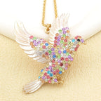 Glittering Pink Dove Necklace
