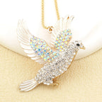 Glittering Pink Dove Necklace