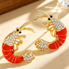 Whimsical Red Lobster Stud Earrings