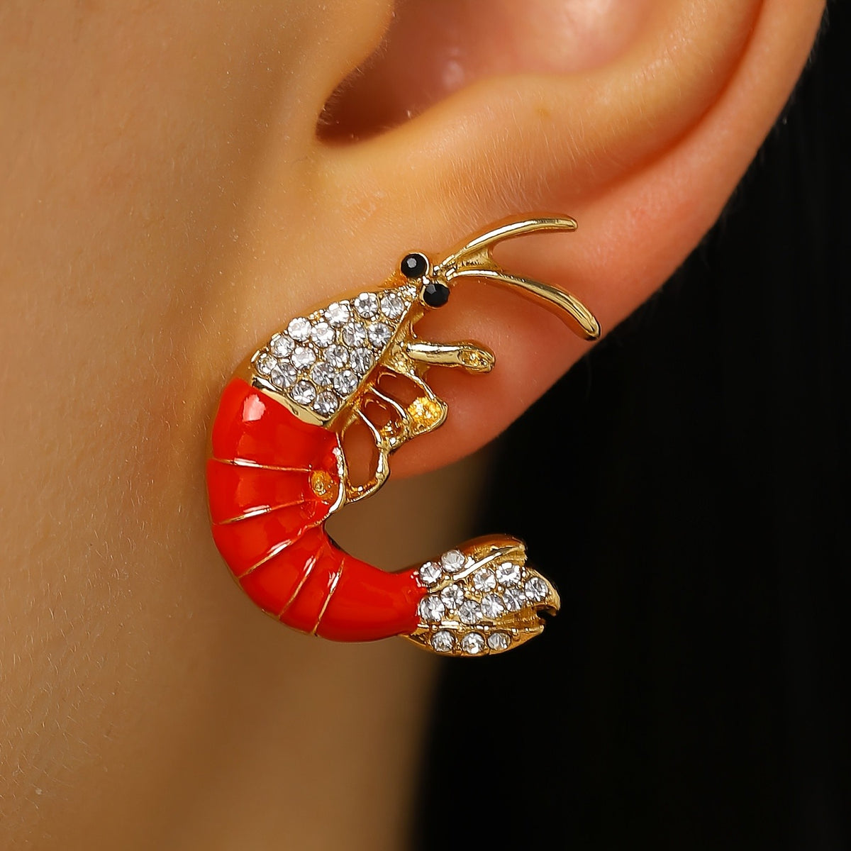 Whimsical Red Lobster Stud Earrings