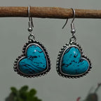 Boho Heart Turquoise Drop Earrings