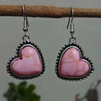 Boho Heart Turquoise Drop Earrings
