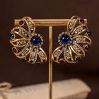 Elegant Floral Gemstone Earrings