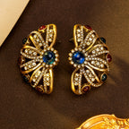 Elegant Floral Gemstone Earrings