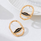 Bold Red Lip Enamel Drop Earrings