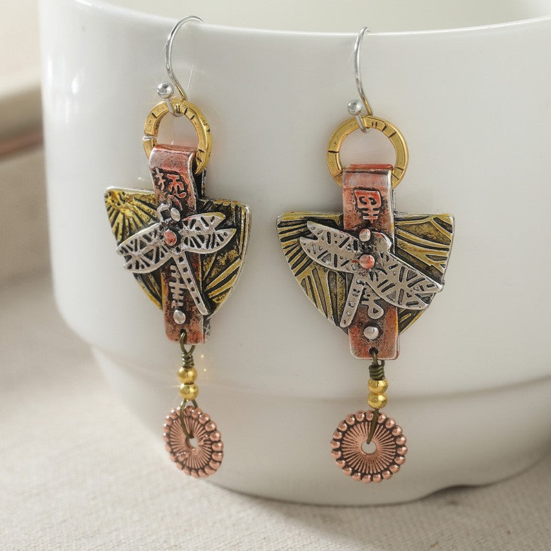 Tribal Dragonfly Drop Earrings