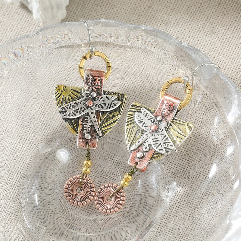 Tribal Dragonfly Drop Earrings