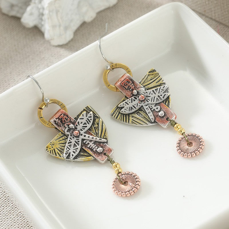 Tribal Dragonfly Drop Earrings