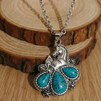 Western Horse Turquoise Pendant Necklace