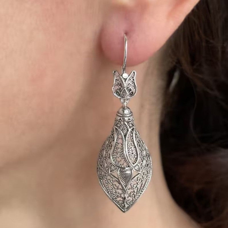 Ornate Filigree Teardrop Earrings