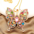 Elegant Blue Butterfly Glass Necklace