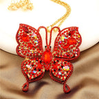 Elegant Blue Butterfly Glass Necklace