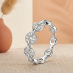 Elegant Pave Link Ring