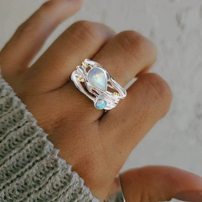 Boho Moonstone Wrap Ring