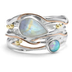 Boho Moonstone Wrap Ring