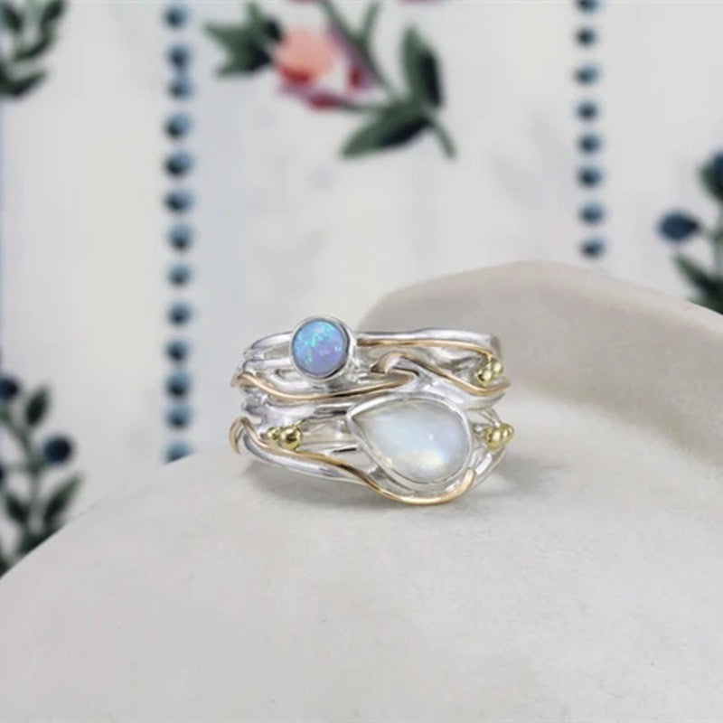 Boho Moonstone Wrap Ring