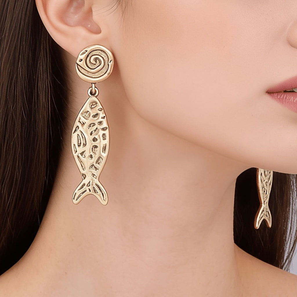 Nautical Fish Drop Earrings
