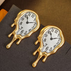 Whimsical Melting Clock Drop Earrings