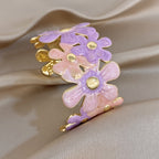 Whimsical Pastel Flower Cuff Bracelet