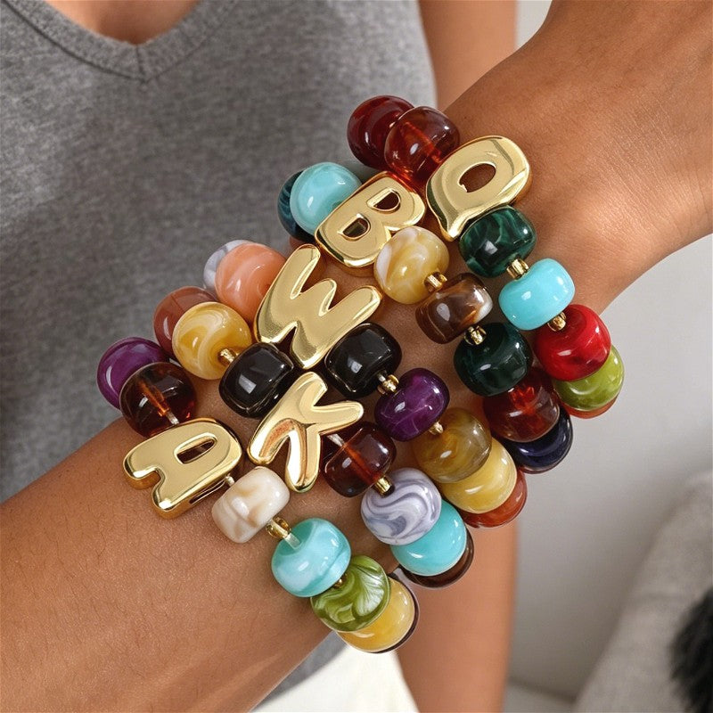 Coquette Charm Alphabet Bracelet