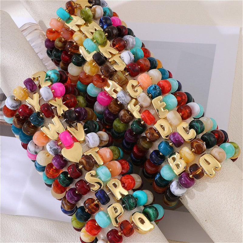 Coquette Charm Alphabet Bracelet