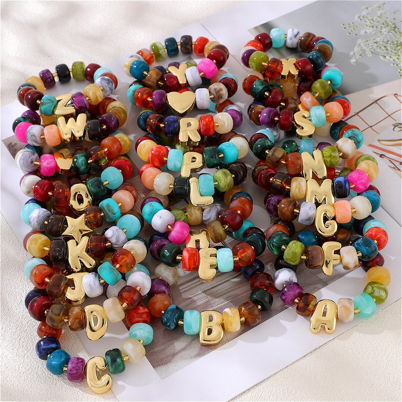 Coquette Charm Alphabet Bracelet