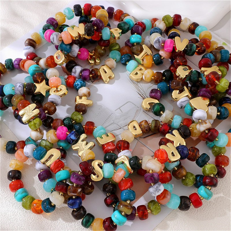 Coquette Charm Alphabet Bracelet