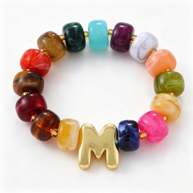 Coquette Charm Alphabet Bracelet