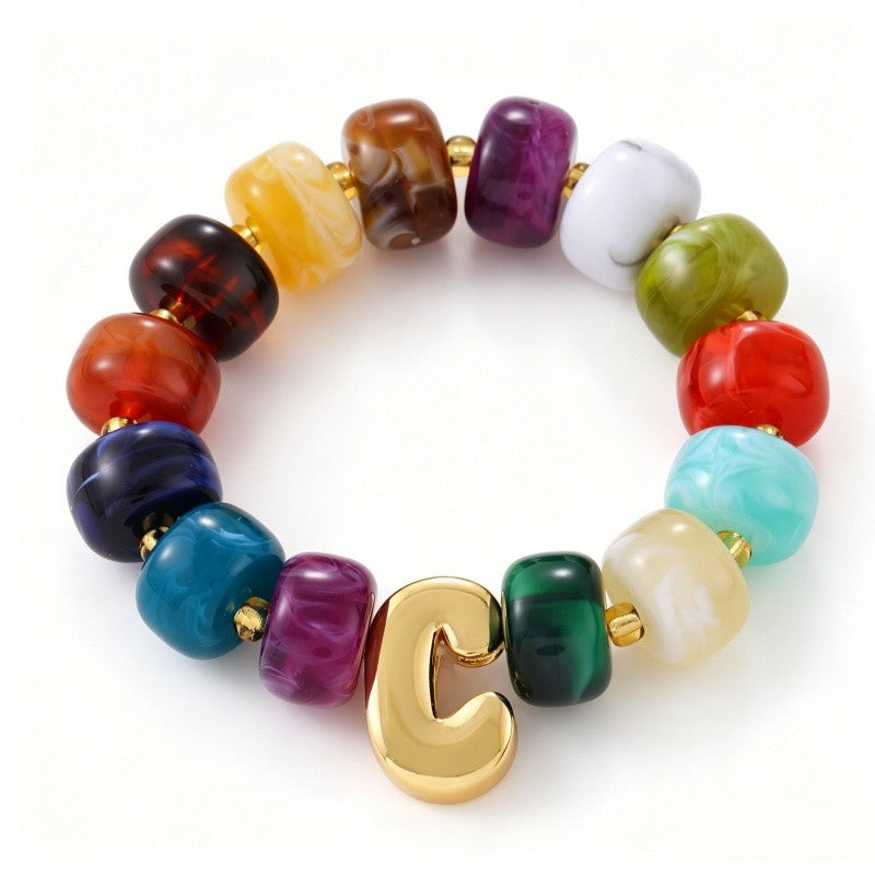 Coquette Charm Alphabet Bracelet