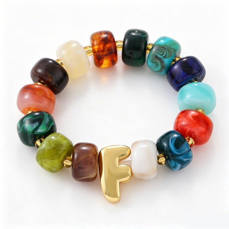Coquette Charm Alphabet Bracelet