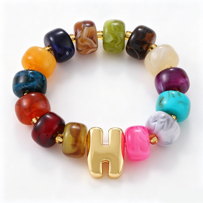 Coquette Charm Alphabet Bracelet