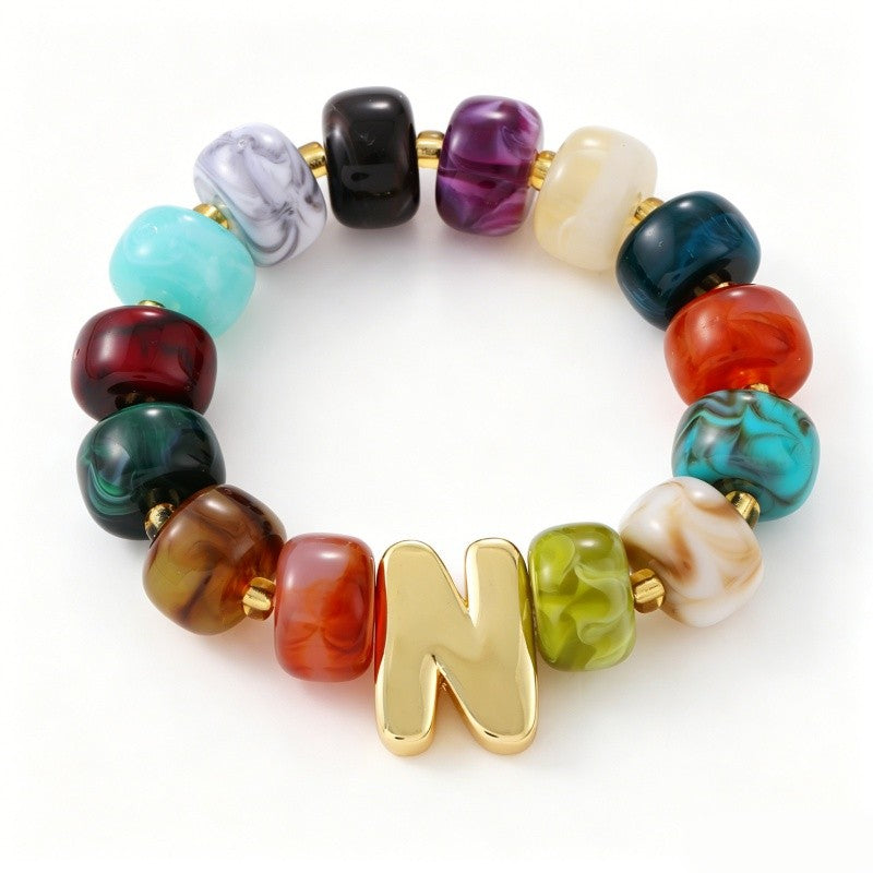 Coquette Charm Alphabet Bracelet