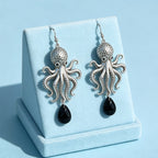 Nautical Octopus Teardrop Drop Earrings