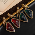 Regal Bird Glass Drop Earrings