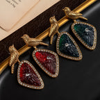 Regal Bird Glass Drop Earrings