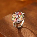 Rainbow Petal Flower Ring