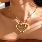 Layered Heart Beaded Necklace