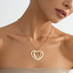Layered Heart Beaded Necklace