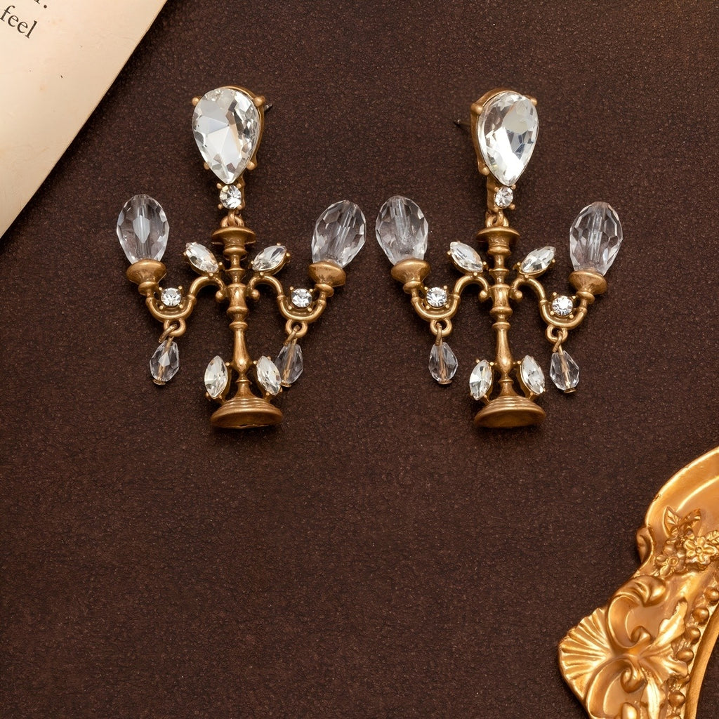 Elegant Chandelier Glass Drop Earrings