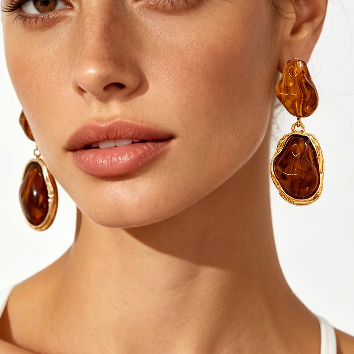 Amber Baroque Drop Earrings