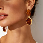 Amber Baroque Drop Earrings