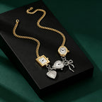 Whimsical Timepiece Charm Necklace