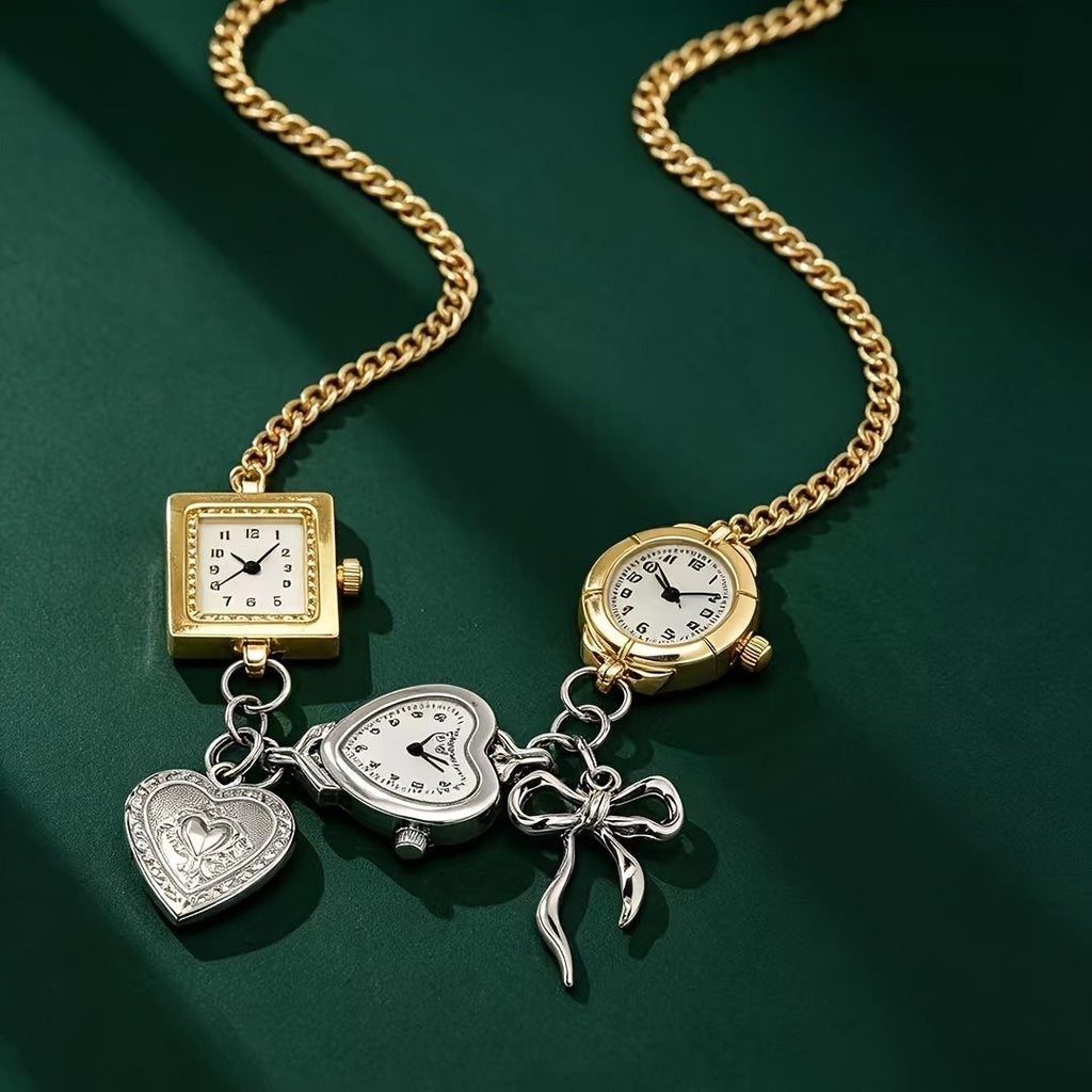 Whimsical Timepiece Charm Necklace