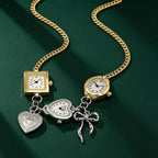 Whimsical Timepiece Charm Necklace
